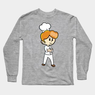 chef cartoon character  drawing design Long Sleeve T-Shirt